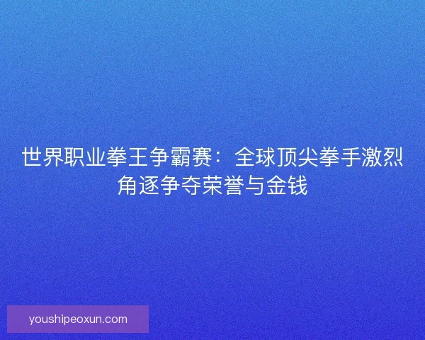 世界职业拳王争霸赛：全球顶尖拳手激烈角逐争夺荣誉与金钱