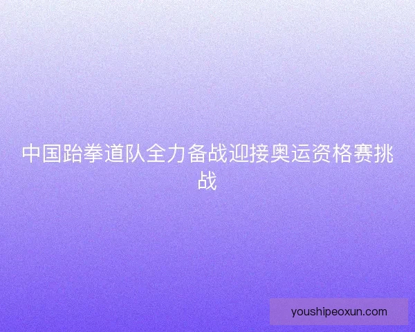中国跆拳道队全力备战迎接奥运资格赛挑战